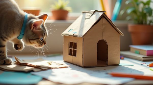 Construisez une maison en carton pour chat facile et amusante
